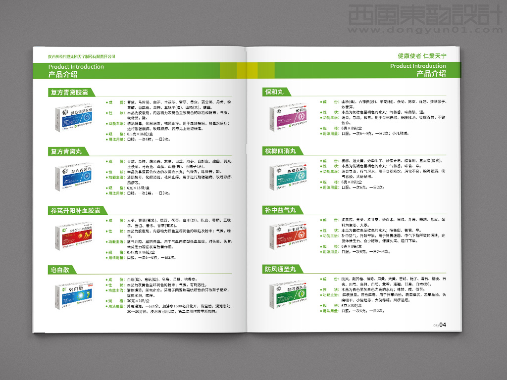 陜西醫(yī)藥控股集團天寧制藥有限責(zé)任公司系列藥品包裝設(shè)計之產(chǎn)品手冊內(nèi)頁設(shè)計