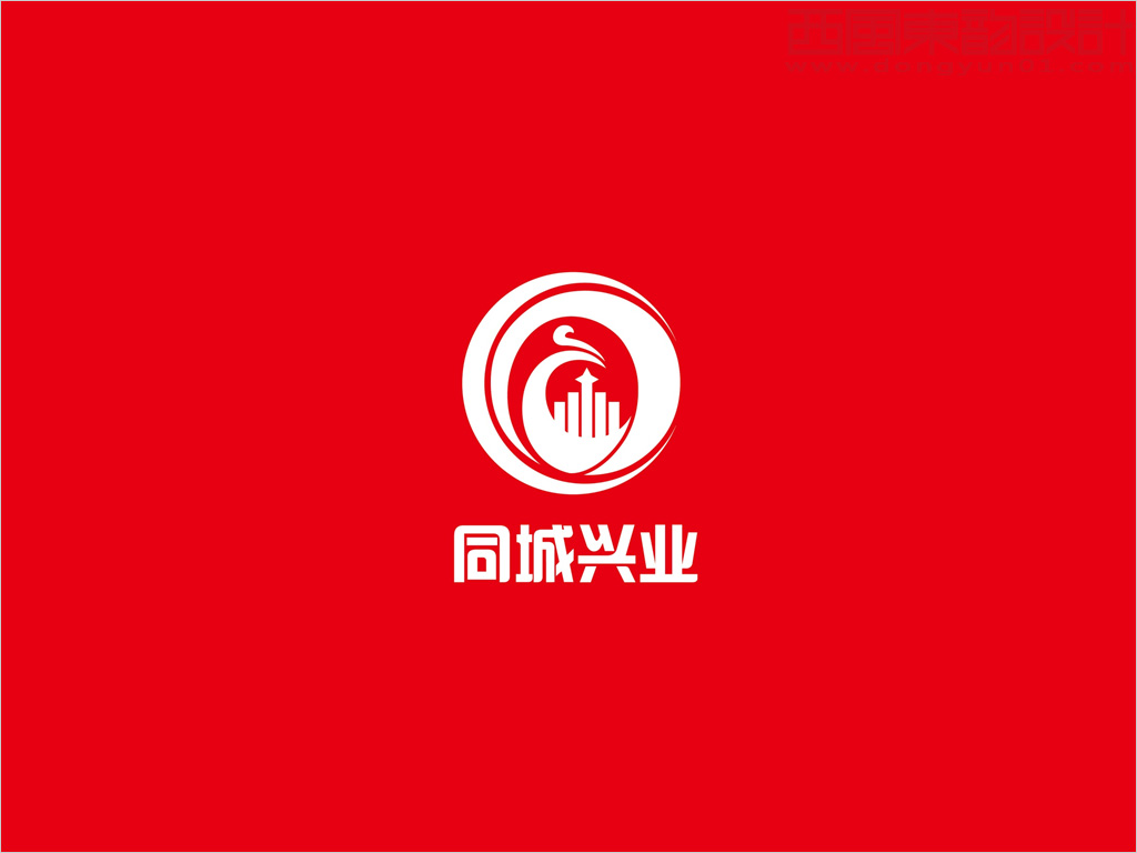 北京同城興業(yè)幕墻工程公司logo設(shè)計(jì)反白效果圖