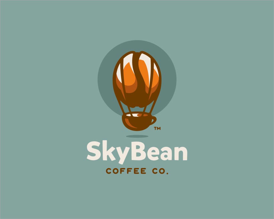 SkyBean Coffee Co. 徽標(biāo)設(shè)計(jì)