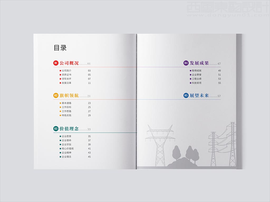 湖南電力工程咨詢有限公司畫冊目錄頁設(shè)計(jì)