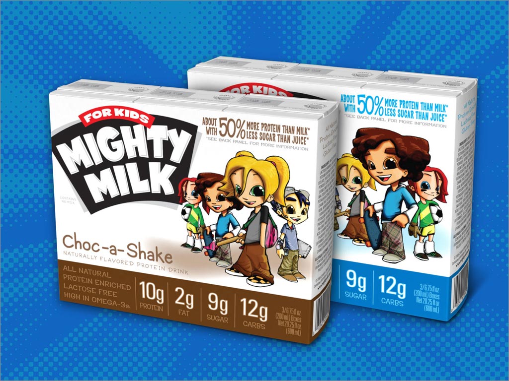 MIGHTY MILK兒童牛奶外箱包裝設計