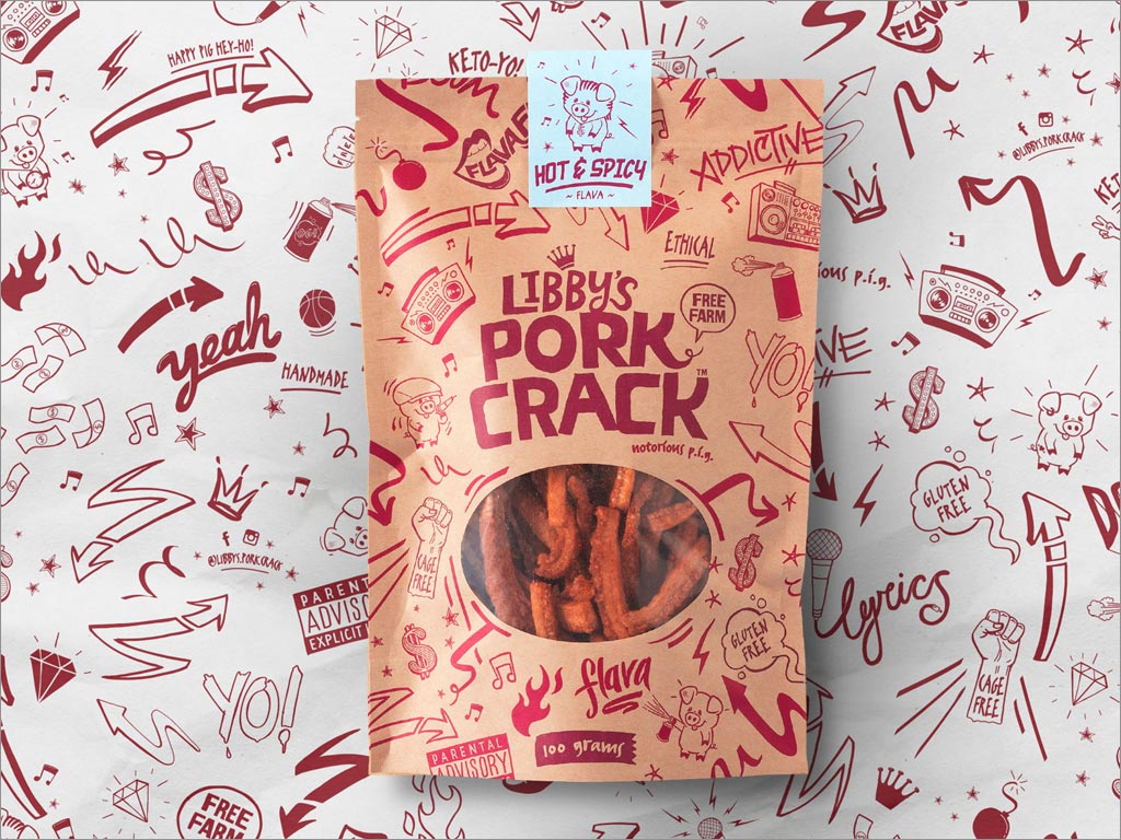 美國Libby's Pork Crack休閑食品包裝袋設(shè)計