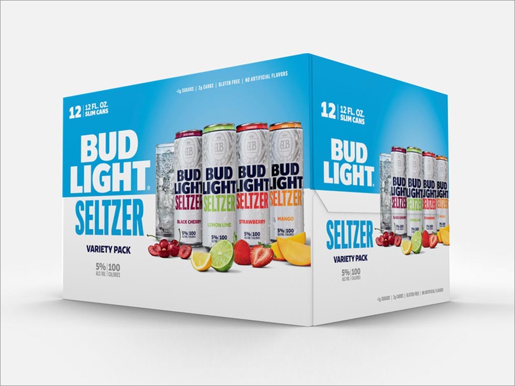 Bud Light水果味氣泡蘇打水外箱包裝設計