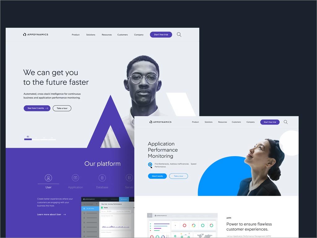 AppDynamics軟件公司品牌形象vi設計之網(wǎng)站頁面設計