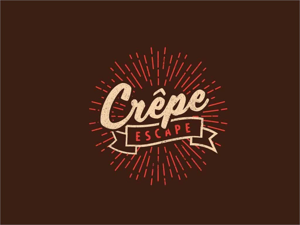 Crepe Escape甜點店品牌logo形象設(shè)計