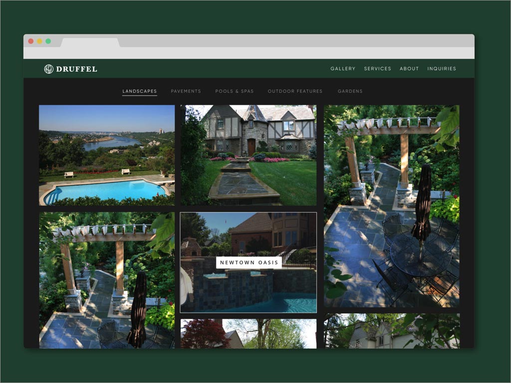 美國Druffel景觀設(shè)計(jì)服務(wù)公司品牌形象網(wǎng)站頁面設(shè)計(jì)