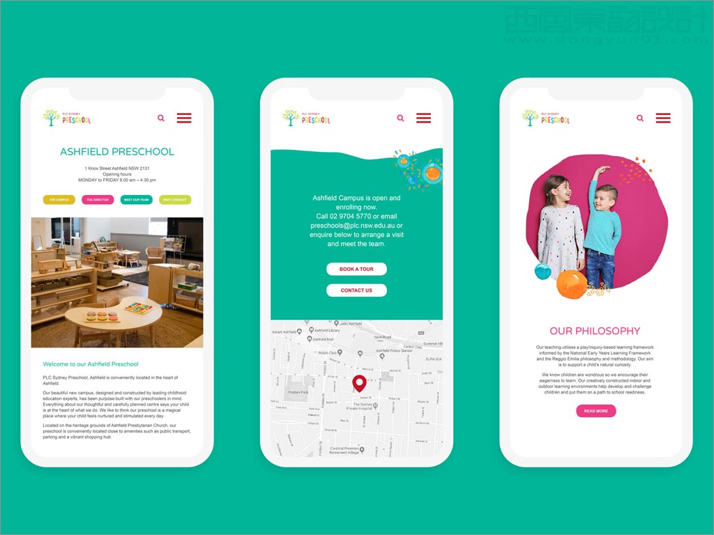 澳大利亞悉尼PLC幼兒園品牌形象設(shè)計之移動端網(wǎng)站設(shè)計