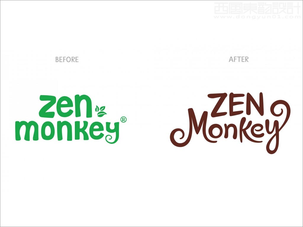 美國(guó)zen monkey早餐速食粥新舊logo設(shè)計(jì)對(duì)比