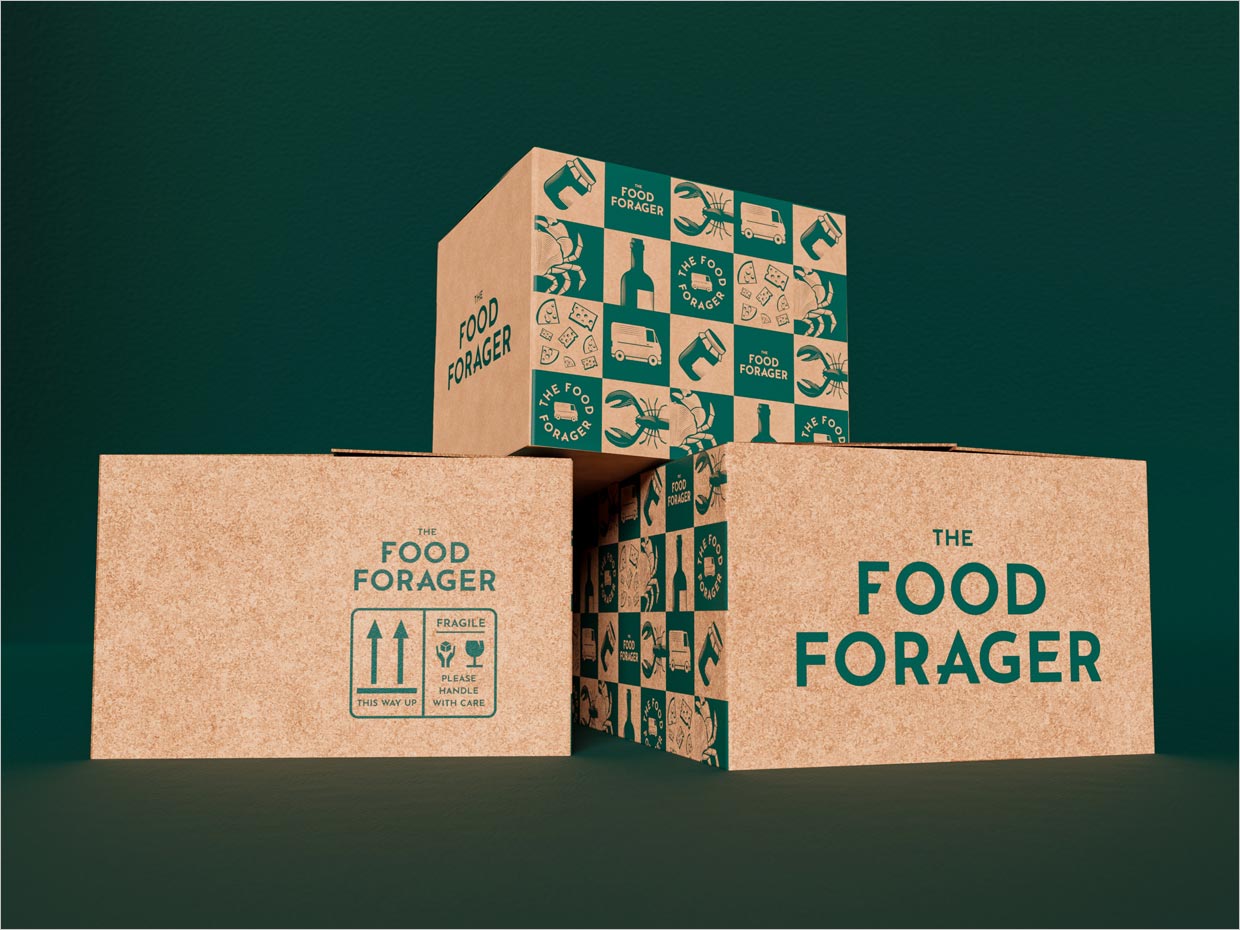 美國Food Forager食品快遞配送服務公司外箱包裝設(shè)計