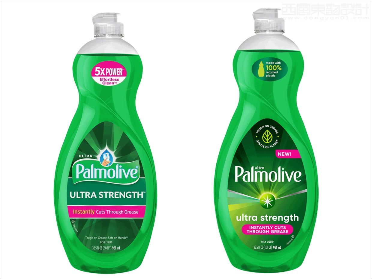 美國(guó)Palmolive洗潔精日化用品包裝設(shè)計(jì)之新舊包裝設(shè)計(jì)對(duì)比