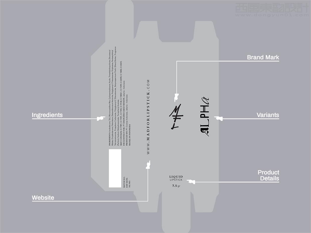 印度尼西亞MFL唇膏彩妝化妝品包裝設(shè)計
