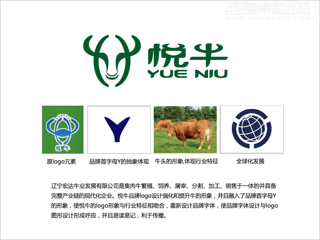 遼寧宏達牛業(yè)發(fā)展有限公司悅牛品牌LOGO設(shè)計創(chuàng)意詮釋