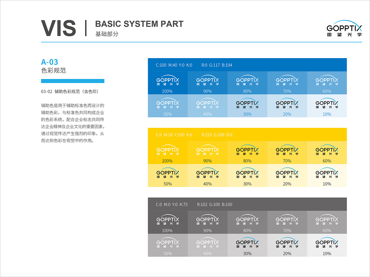 北京國望光學(xué)科技公司全案VI設(shè)計(jì)之色彩規(guī)范