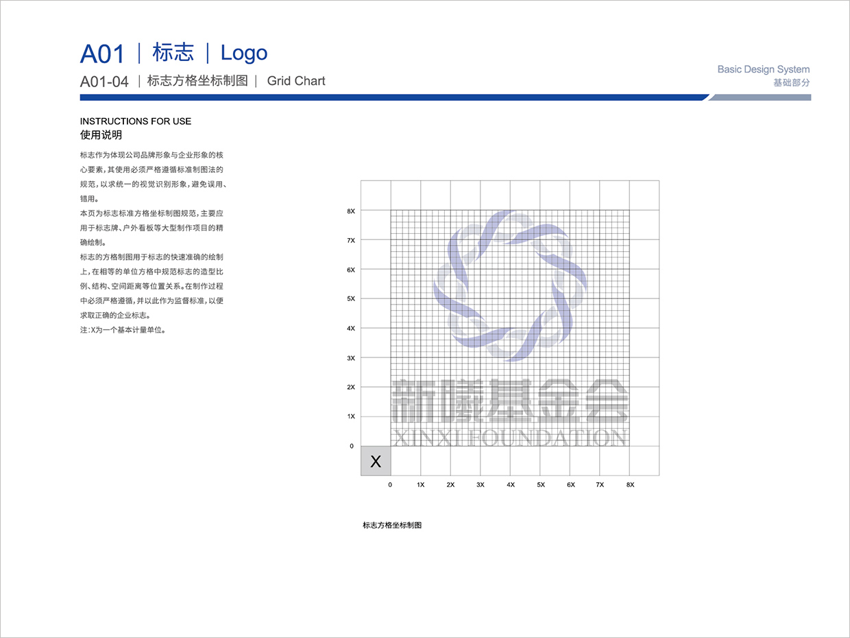 北京新曦顛覆性技術(shù)創(chuàng)新基金會VI設(shè)計之標(biāo)志標(biāo)準(zhǔn)化制圖